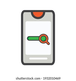 smartphone with search illustration. smartphone illustration. vector icon. 