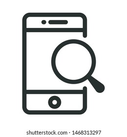 smartphone search - minimal line web icon. simple vector illustration. concept for infographic, website or app.