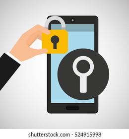 smartphone search money security vector illustration eps 10
