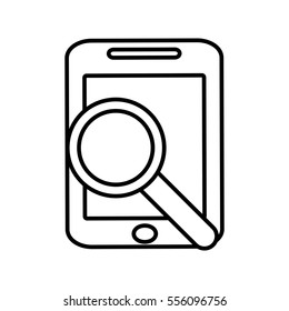 smartphone search screen technology gadget line vector illustration eps 10
