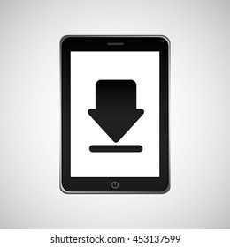 smartphone search, technology device icon, vector illustration