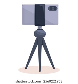 Smartphone is securely mounted on a tripod, ready to capture photos and videos