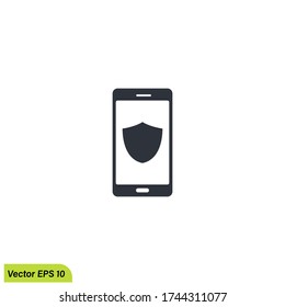 ilustración de icono de seguridad de smartphone, vector eps 10