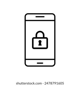 smartphone security icon lock and key vector design concept