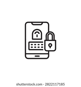 Smartphone security lock with home automation control interface illustration