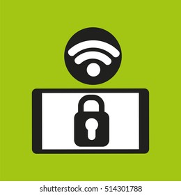 smartphone security lock internet wifi icon vector illustration eps 10