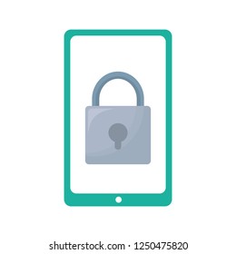 smartphone security on white background