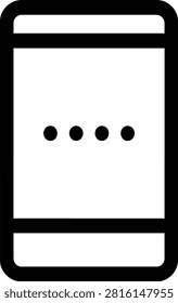 Smartphone security passcode icon on white background