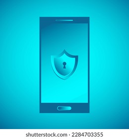 Smartphone-Sicherheitsschild VPN-Schutzbanner-Vektorgrafik