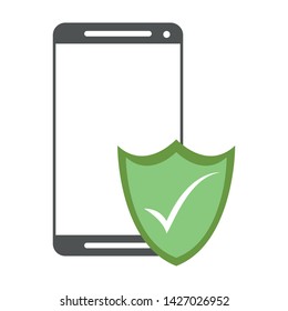 Smartphone security symbol technology shield vector illustration graphic design