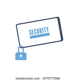 Smartphone and security. Vector illustration that is easy to edit.