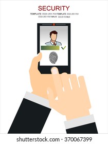 Smartphone security vector templat