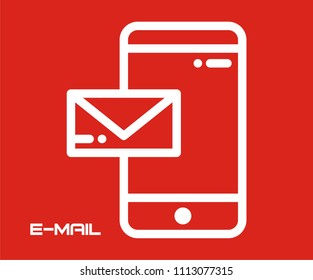 Smartphone Send email vector icon 