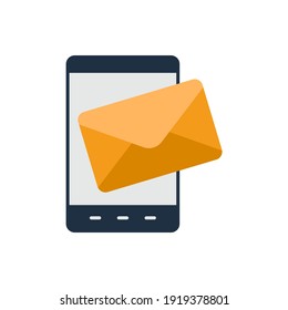 icono de mensaje de smartphone en icono de color, aislado en fondo blanco 
