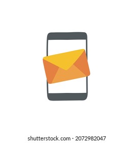 icono de mensaje de smartphone en icono de color, aislado en fondo blanco 