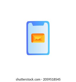 smartphone send message icon in gradient color style