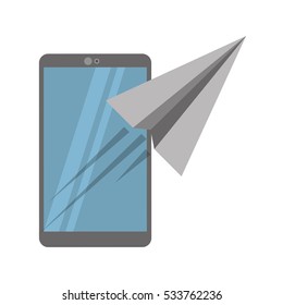 smartphone sending email concept