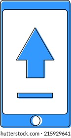 Smartphone sending a file, wireless technology
