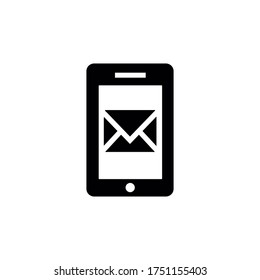 Smartphone sending message icon. Email, sms sign for web and mobile page design.