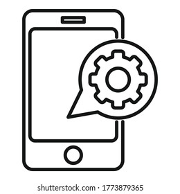 Smartphone service center icon. Outline smartphone service center vector icon for web design isolated on white background