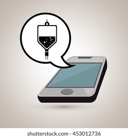 smartphone service medical icon isolated, vector illustration