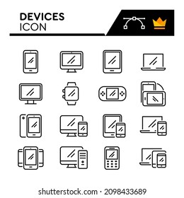 Smartphone services line icons set. Editable Stroke
