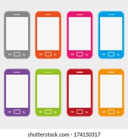 Smartphone Set In Different Colors