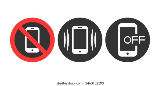 Smartphone set icon. Flat design. Phone connection sign. Vector illustration isolated on white background.