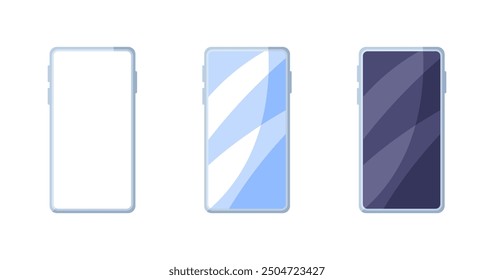 Iconos de conjunto de smartphone. Estilo plano. Iconos del vector.