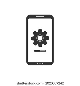 Smartphone setting. smartphone with cog wheel flat icon