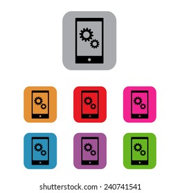 smartphone setting service symbol set