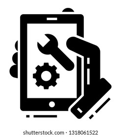 Smartphone settings glyph icon 