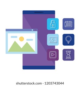 smartphone with settings menu