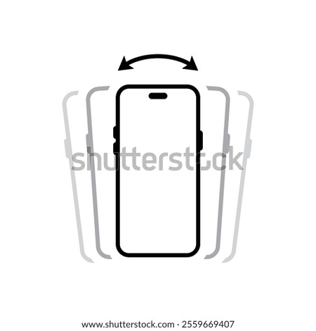 Smartphone shake icon. Phone shaking symbol. Cellphone vibration sign