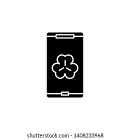 Smartphone, shamrock icon. Simple glyph, flat vector of Saint Patricks Day icons for UI and UX, website or mobile application