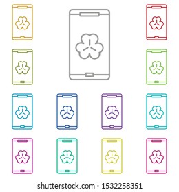 Smartphone, shamrock multi color icon. Simple glyph, flat vector of saint patricks day icons for ui and ux, website or mobile application