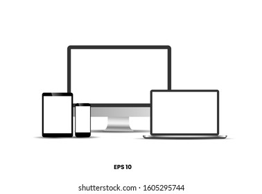 smartphone The shape of a modern mobile phone Designed to have a thin edge and electonic vector model.eps 10