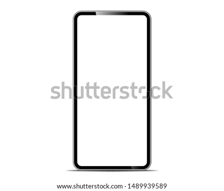 smartphone The shape of a modern mobile phone Designed to have a thin edge.