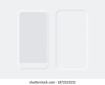 Smartphone Shape in neumorphism style. Isolated Vector Illustration