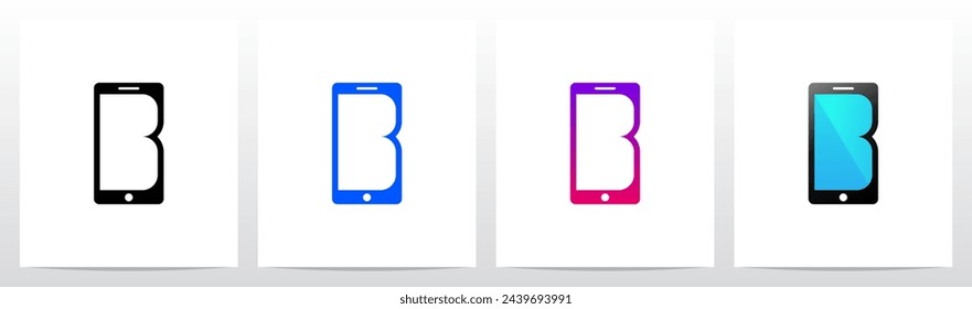  Letra en forma de Smartphone Diseño de logotipo inicial B