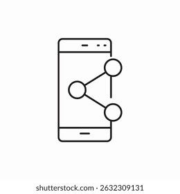 smartphone share line icon sign vector