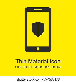Smartphone with Shield bright yellow material minimal icon or logo design