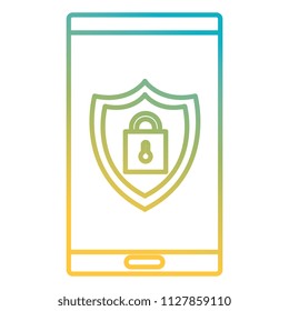 smartphone with shield and padlock