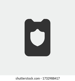 smartphone shield vector icon illustration sign for web and design