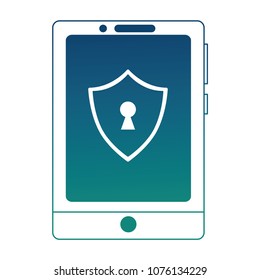 smartphone with shield virus icon