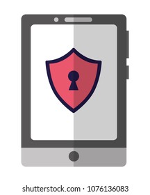 smartphone with shield virus icon