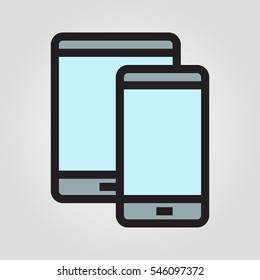 Smartphone shop icon in trendy flat style isolated on grey background. Internet and ecommerce symbol for your design, logo, UI. Vector illustration, EPS10.