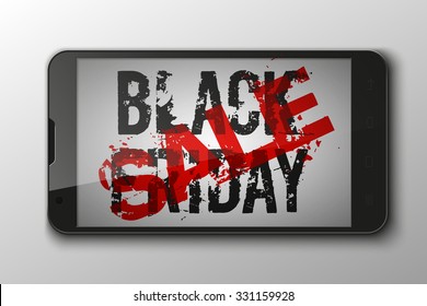 Smartphone as shop on the gray background. Eps 10 vector file.
