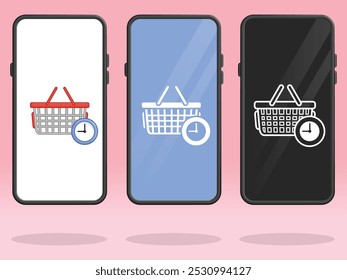 Smartphone Shopping Basket Clock Limited Time