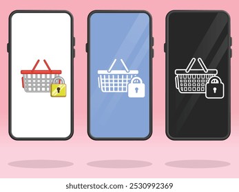 Smartphone Shopping Basket Lock Secure Checkout